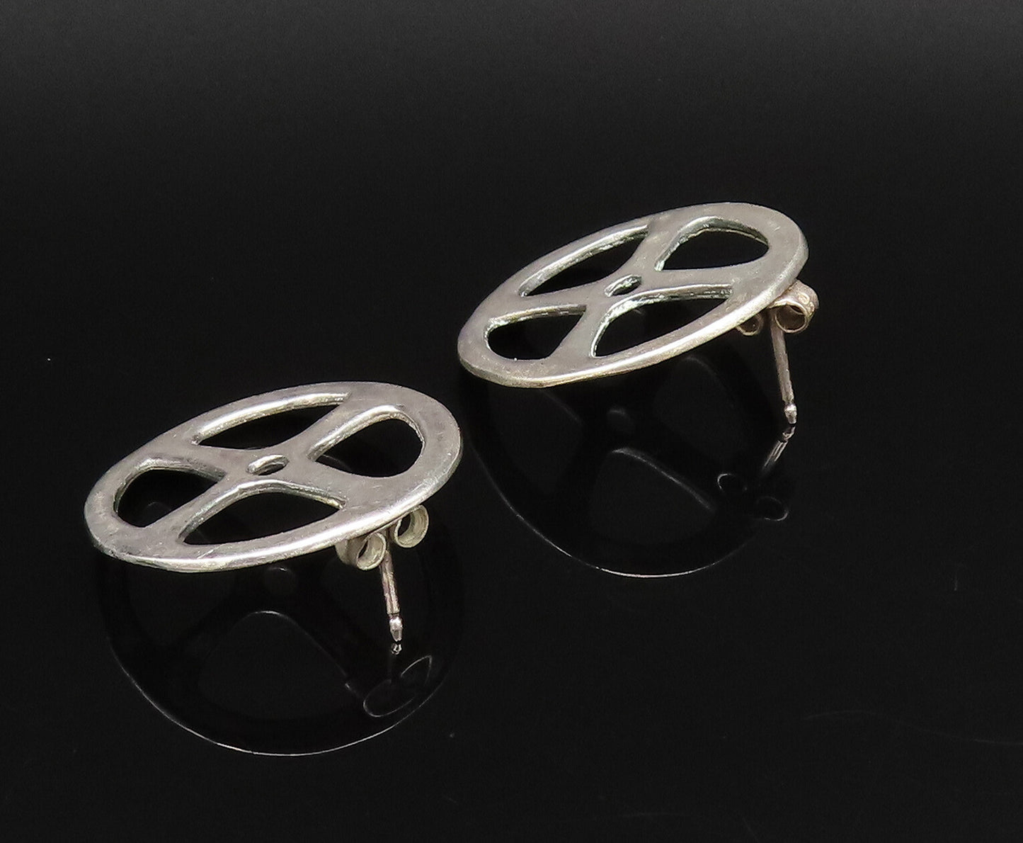 KOYKOE 925 Silver  Vintage Fashionable Open Wheel Motif Drop Earrings  EG12234