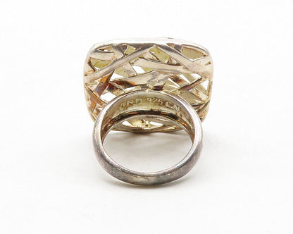 925 Sterling Silver  Vintage Interlaced Design Statement Ring Sz 7  RG13817