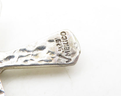 MEXICO 925 Sterling Silver  Vintage Hammered Religious Cross Pendant  PT15297