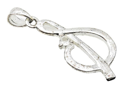 925 Sterling Silver  Vintage Shiny Topaz Open Swirl Design Pendant  PT8423
