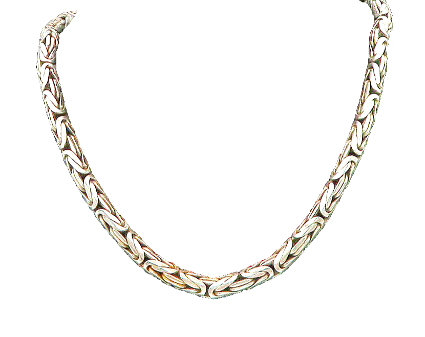 925 Sterling Silver  Vintage Minimalist Byzantine Link Chain Necklace  NE3726