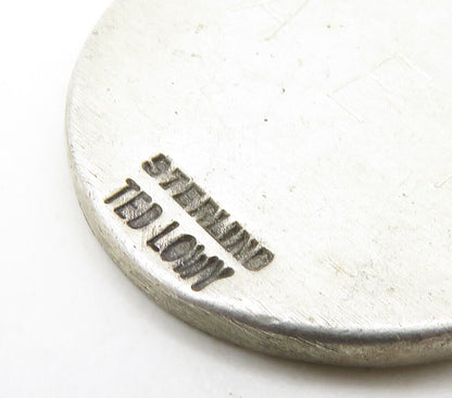 TED LOWY 925 Sterling Silver  Vintage PW Initials Round Pendant  PT13044