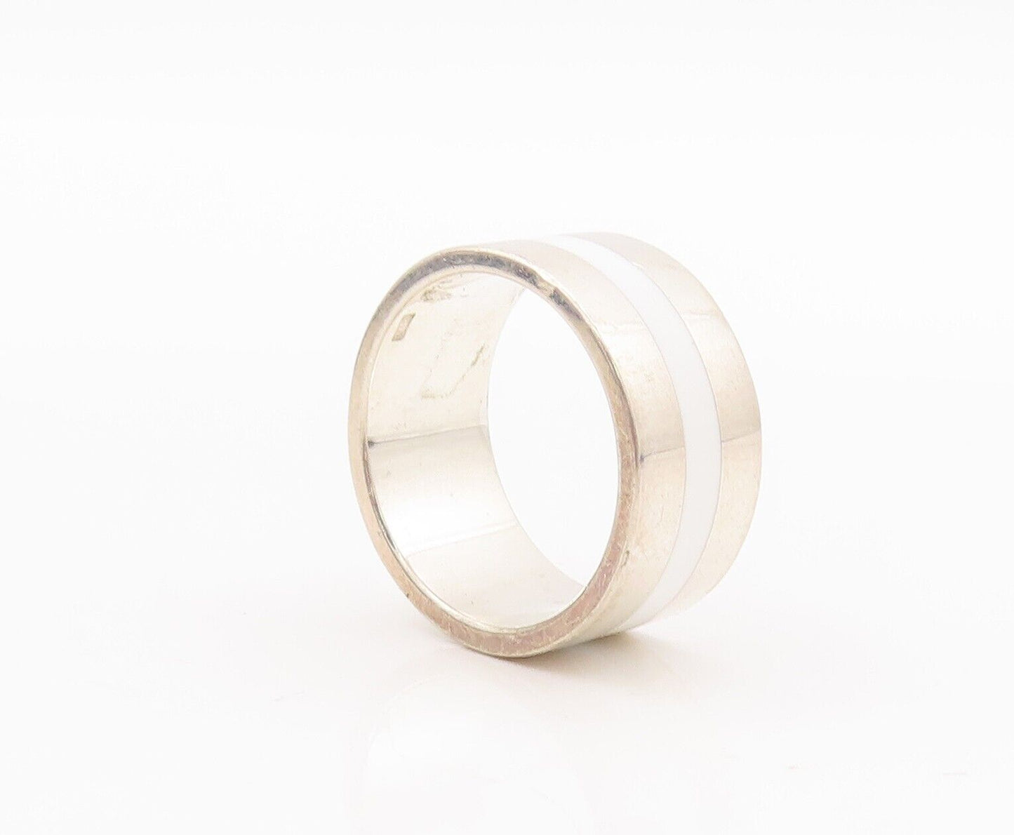 925 Sterling Silver Vintage Ring DARI Minimalist Enameled Ring  Sz 7 RG28548