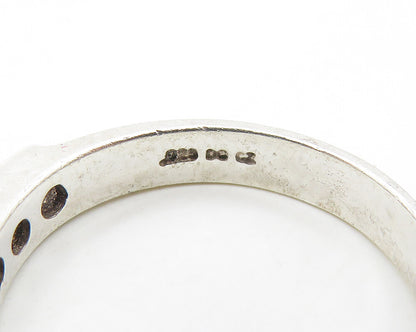 925 Sterling Silver  Cubic Zirconia 5 Stone Smooth Band Ring Sz 8  RG17472