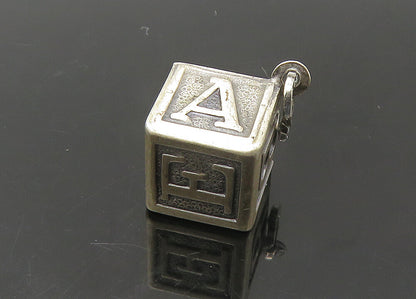 BEAU 925 Sterling Silver   Vintage Baby Alphabet Block Pendant  PT18292