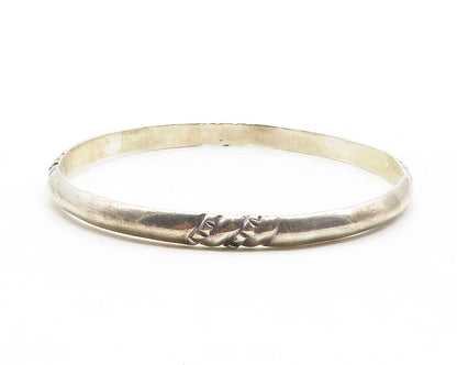 TAXCO MEXICO 925 Silver  Vintage Etched Detail Round Bangle Bracelet  BT4921