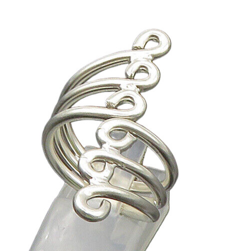 925 Sterling Silver  Vintage Shiny Split Swirl Band Ring Sz 7.5  RG21770