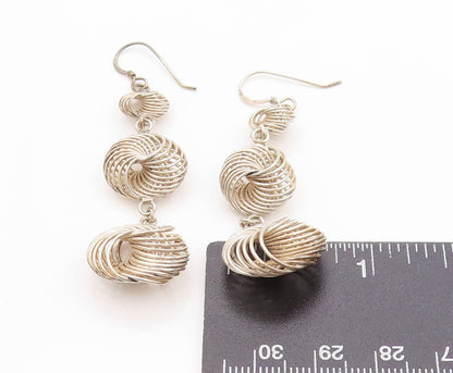 925 Sterling Silver Vintage Earrings Modernist Wire Work Drop Design  EG13608