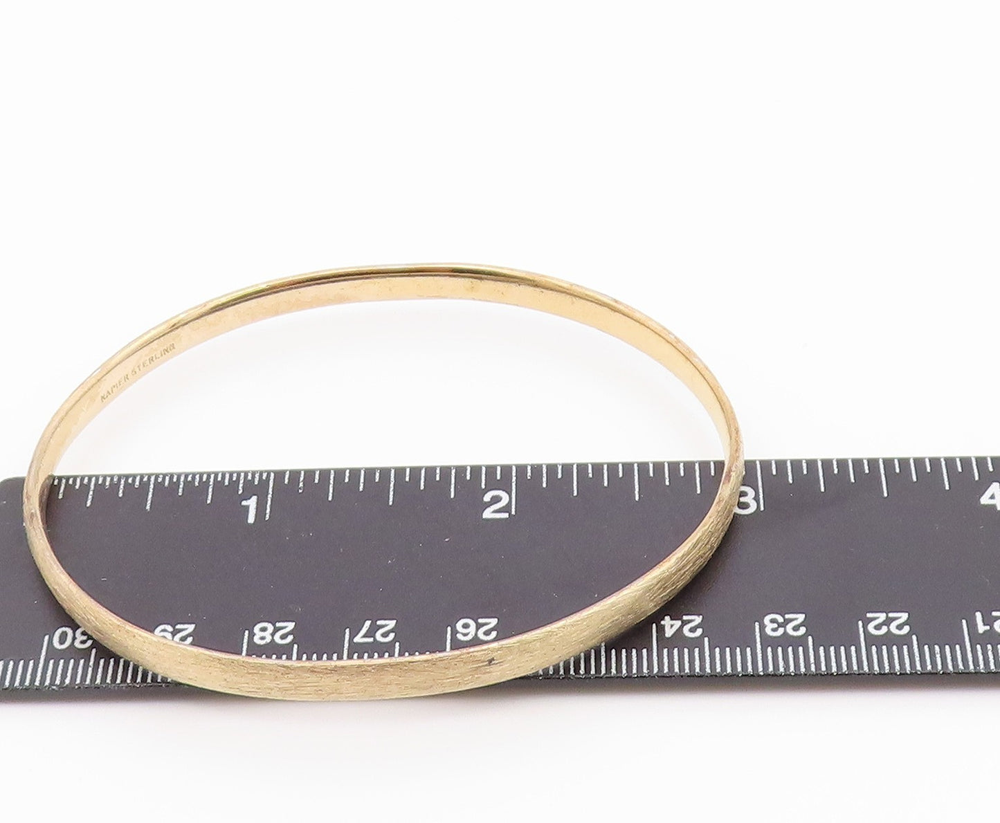 NAPIER 925 Sterling Silver  Vintage Minimalist Oval Bangle Bracelet  BT8177