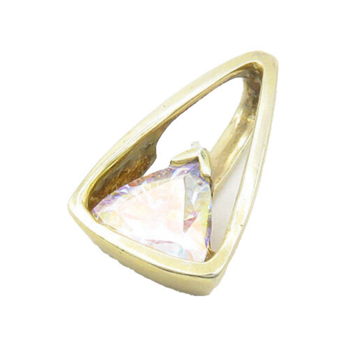 925 Sterling Silver   Vintage Mystic Quartz Gold Plated Shiny Pendant  PT14991