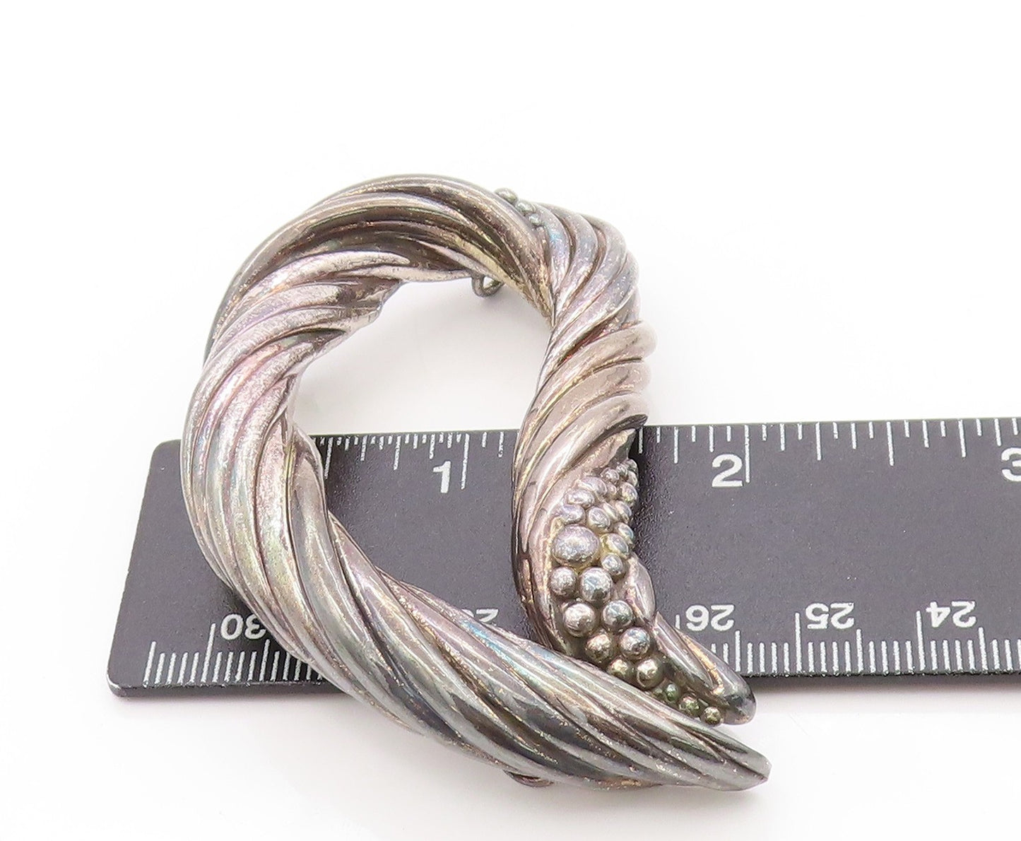 925 Sterling Silver Vintage Brooch Twisted Vermeil Grape Cluster Design  BP11855