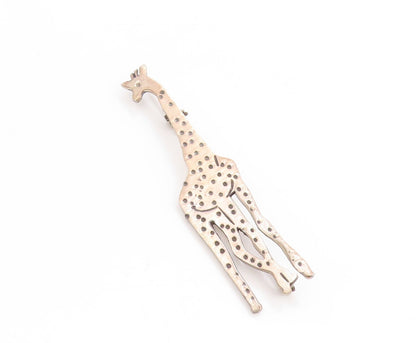 925 Sterling Silver Vintage Brooch MEXICO Etched Giraffe Cut Out Design  BP11912