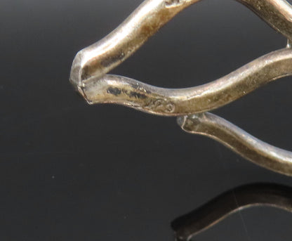 MEXICO 925 Silver  Vintage Wavy Open Square Pattern Cuff Bracelet  BT9579