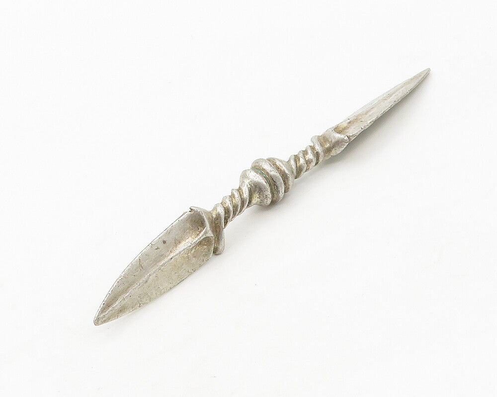 925 Sterling Silver  Vintage Sculpted Double Sided Dagger Trinket  TR2354