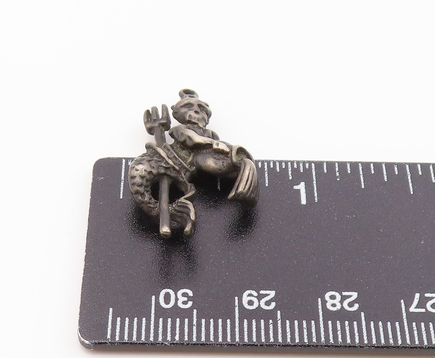 925 Sterling Silver  Vintage Oxidized Aquarius Symbol Zodiac Pendant  PT18652