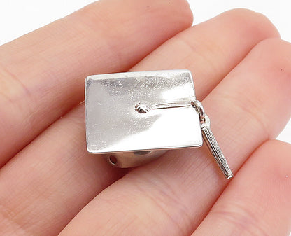 BEAU 925 Sterling Silver  Vintage Shiny Graduation Cap Motif Pendant  PT4022