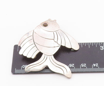 MEXICO 925 Sterling Silver  Vintage Two Tone Fish Motif Brooch Pin  BP8192