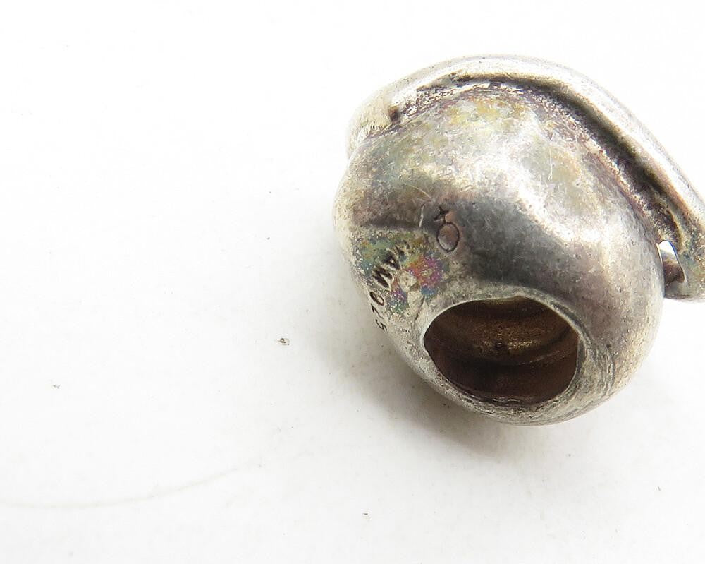 925 Sterling Silver  Vintage Petite Dark Tone Love Heart Slide Pendant  PT7262