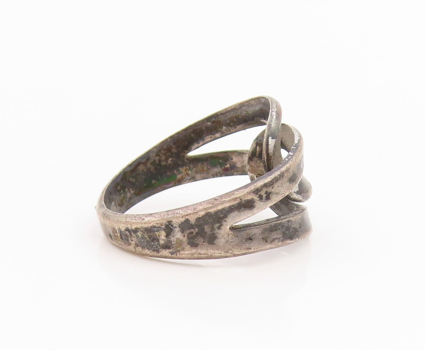 925 Sterling Silver Vintage Ring BEAU Intertwined Love Knot Band  Sz 7  RG34802