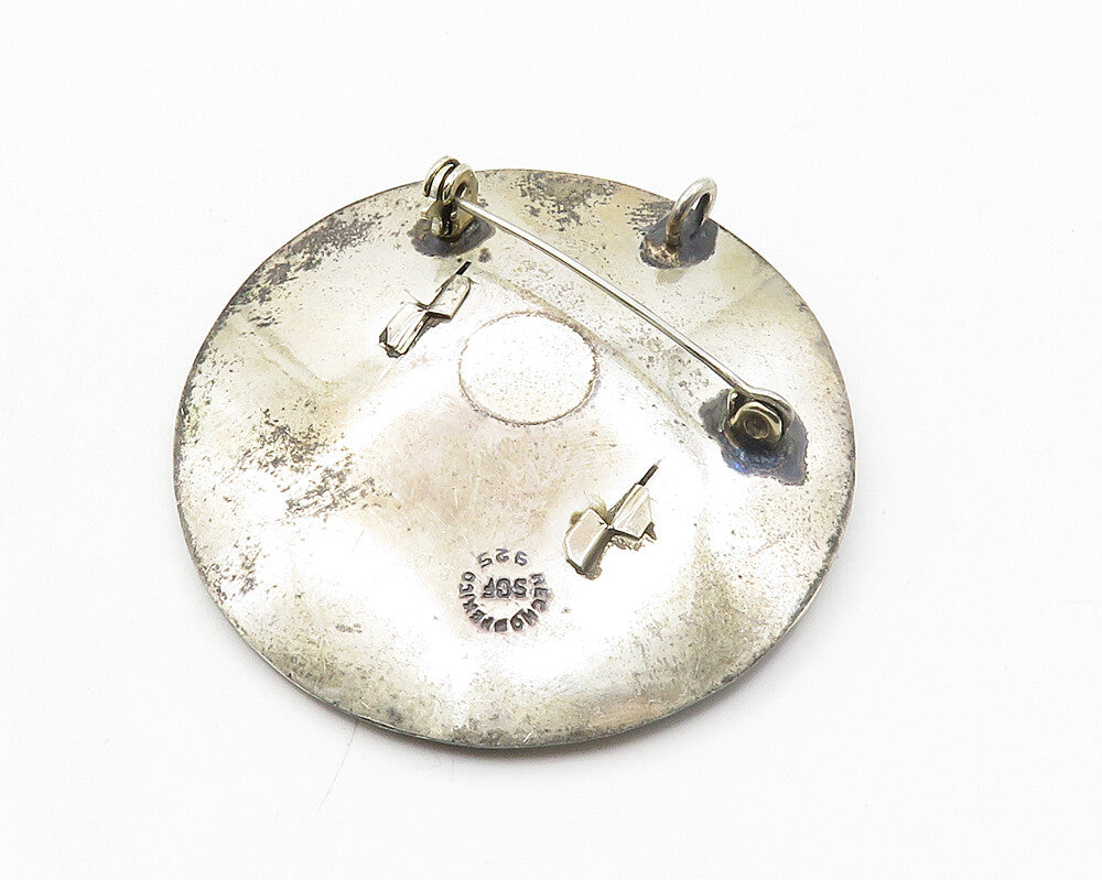 SOF MEXICO 925 Sterling Silver  Vintage Drama Theater Masks Brooch Pin  BP4181