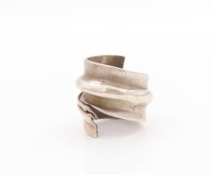 925 Sterling Silver Vintage Ring Solid Twisted Ripple Wavy Band  Sz 6.5  RG33470