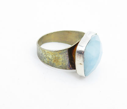 DTR JAY KING 925 Silver  Vintage Blue Chalcedony Cocktail Ring Sz 10.5  RG4838