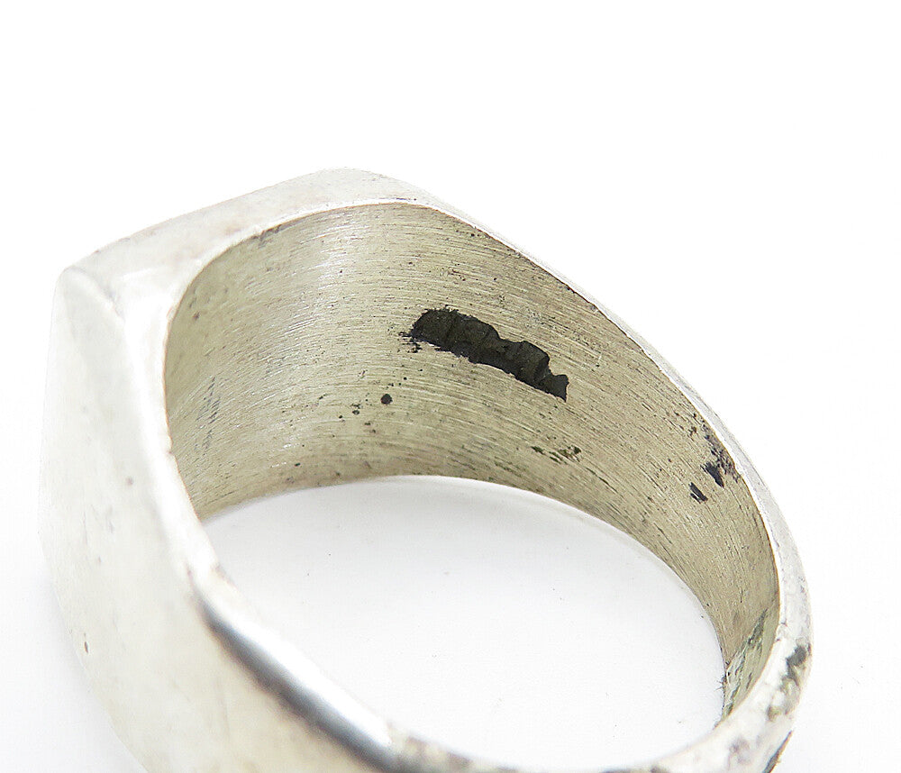 MEXICO 925 Silver  Vintage Oxidized Half Moon & Star Band Ring Sz 10  RG7403