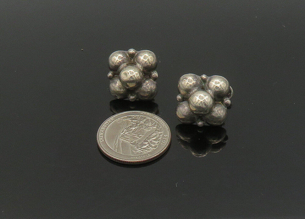 925 Sterling Silver  Vintage Antique Dark Tone Non Pierce Earrings  EG11175