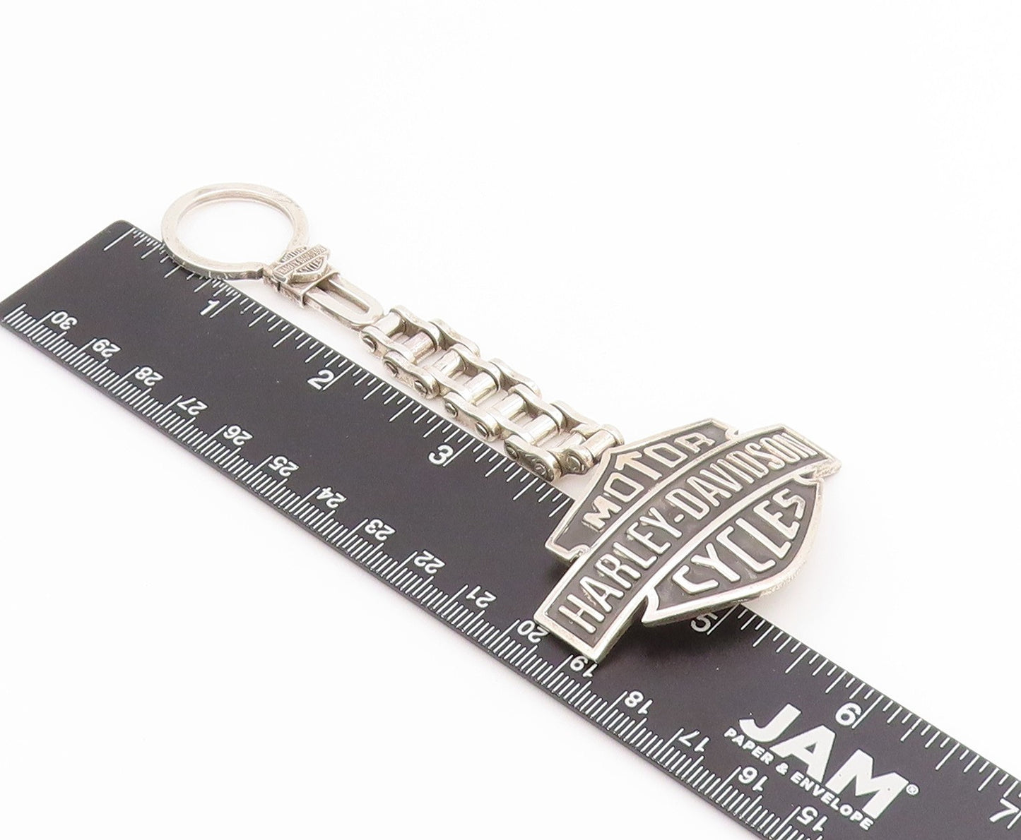 925 Sterling Silver Vintage Keychain Harley Davidson Motor Cycles Shield  TR4163