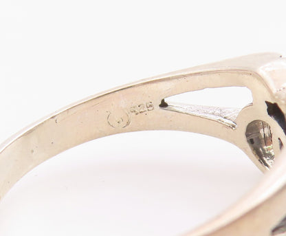 925 Sterling Silver Vintage Ring Interlocking Gender Symbol Band Sz 12.5 RG36309