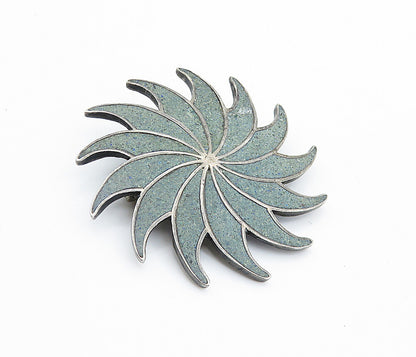 A. GARCIA MEXICO 925 Silver  Vintage Inlaid Jasper Floral Brooch Pin  BP2821