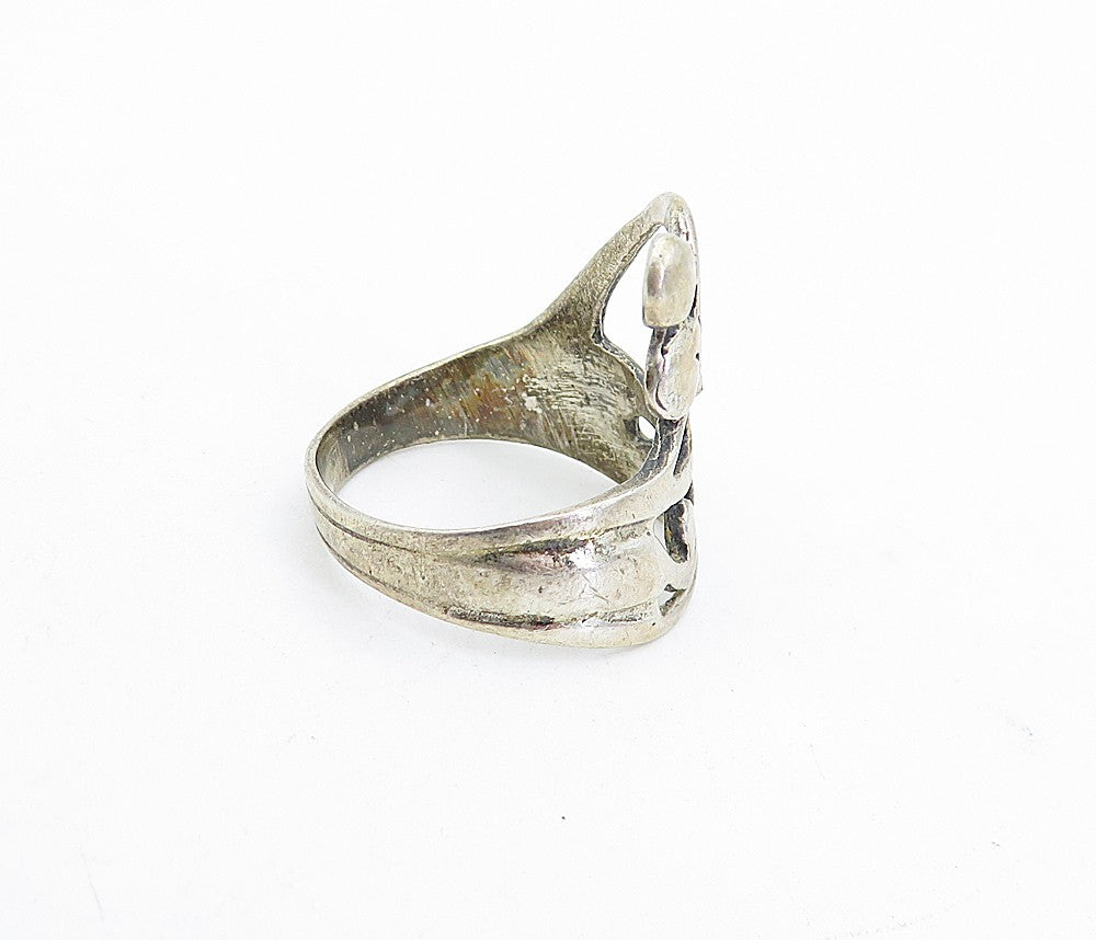 925 Sterling Silver Vintage Dark Tone Swirl Designed Band Ring  Sz 7  RG4997