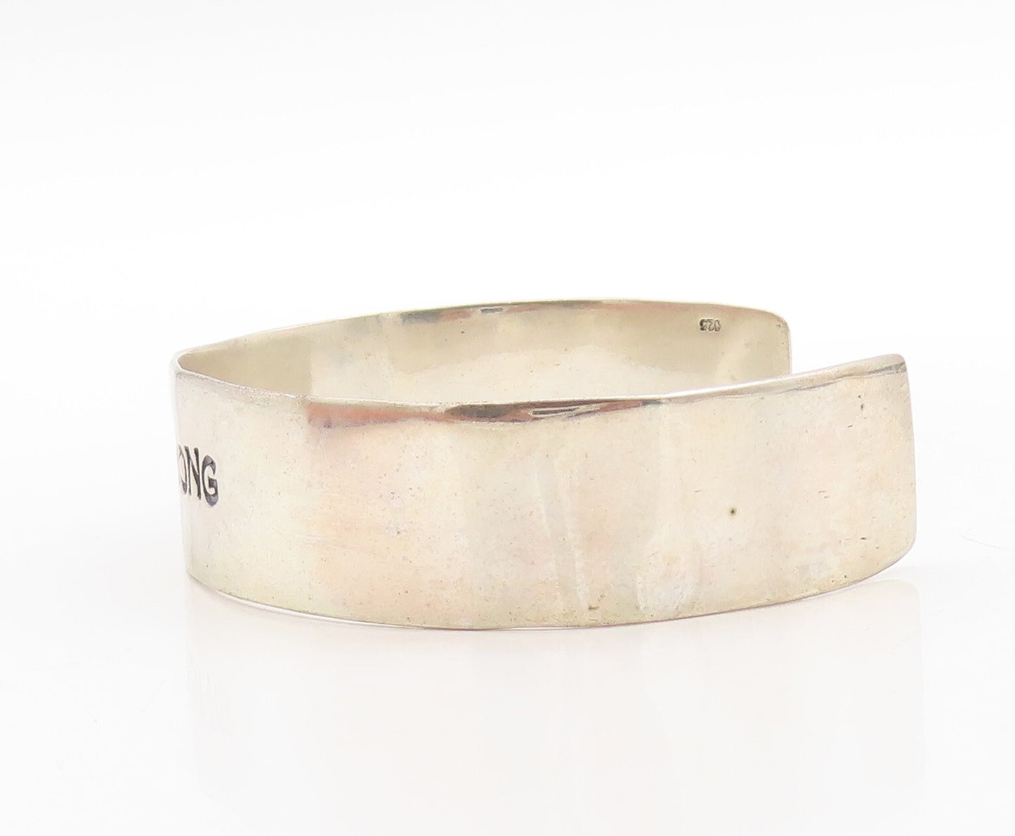 925 Sterling Silver Vintage Bracelet Minimalist STRONG Etched Cuff  BT10977