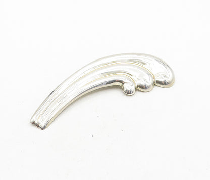 MEXICO 925 Sterling Silver  Vintage Shiny Swirl Wing Design Brooch Pin  BP1467
