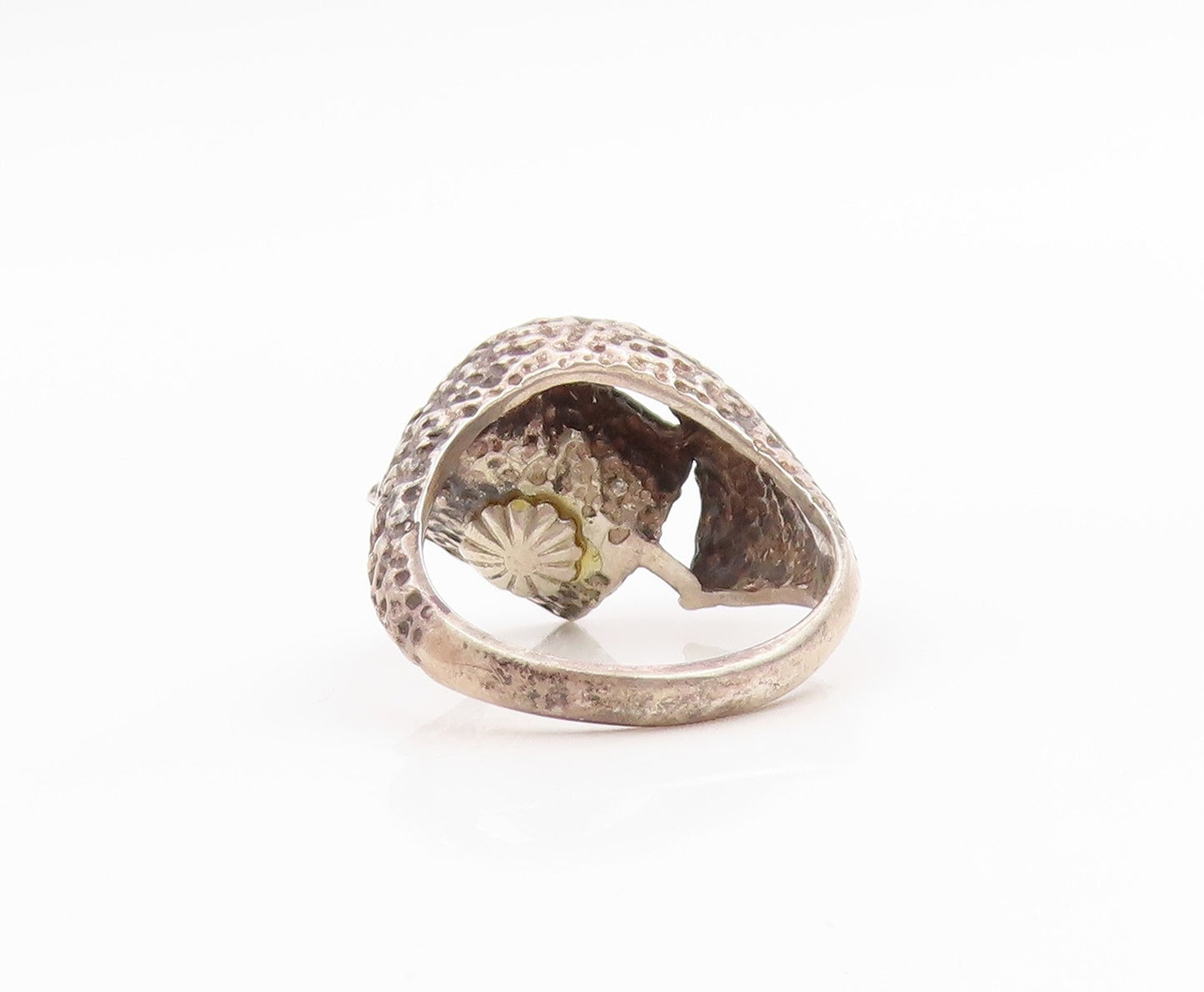 925 Sterling Silver Vintage Ring Classic Pearl Textured Band  Sz 6.5  RG35960
