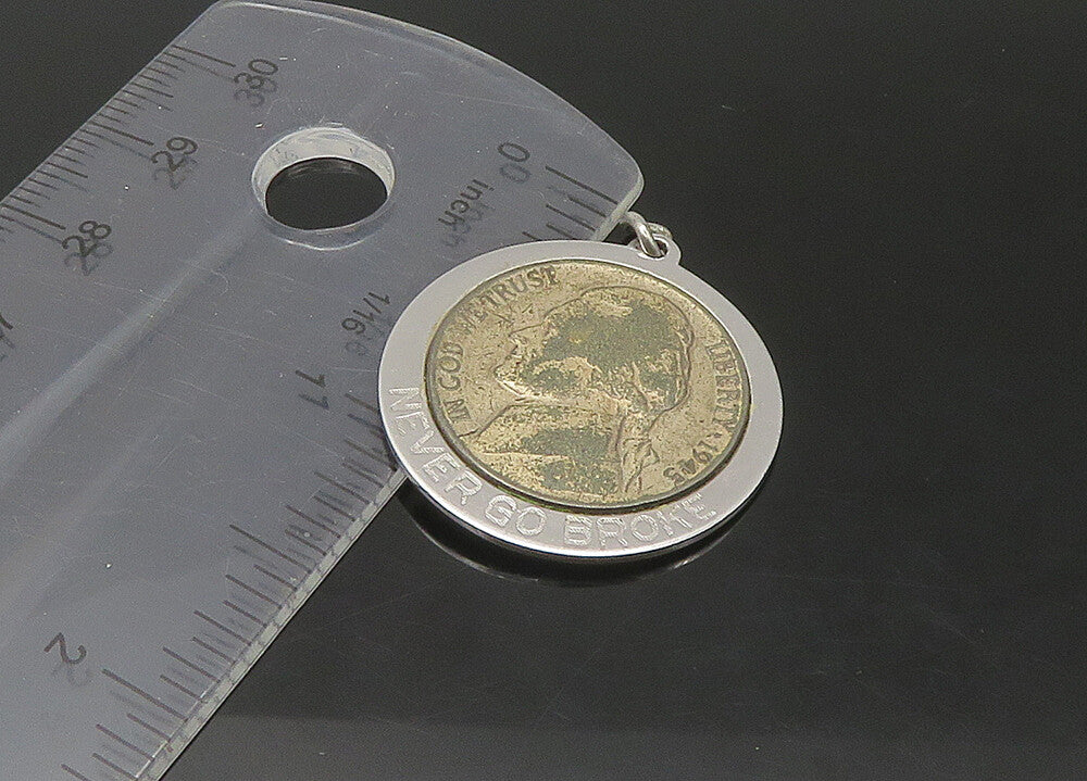 925 Sterling Silver  Vintage United States Nickel Coin Pendant  PT18176