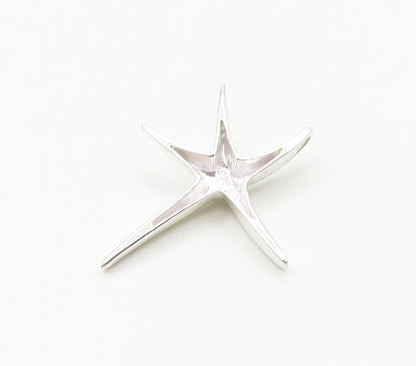 925 Sterling Silver  Shiny Polished Star Fish Motif Pendant  PT12914