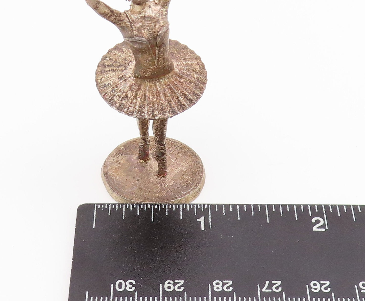 925 Sterling Silver Vintage Paper Weight Dark Tone Carved Ballet Dancer  TR3863