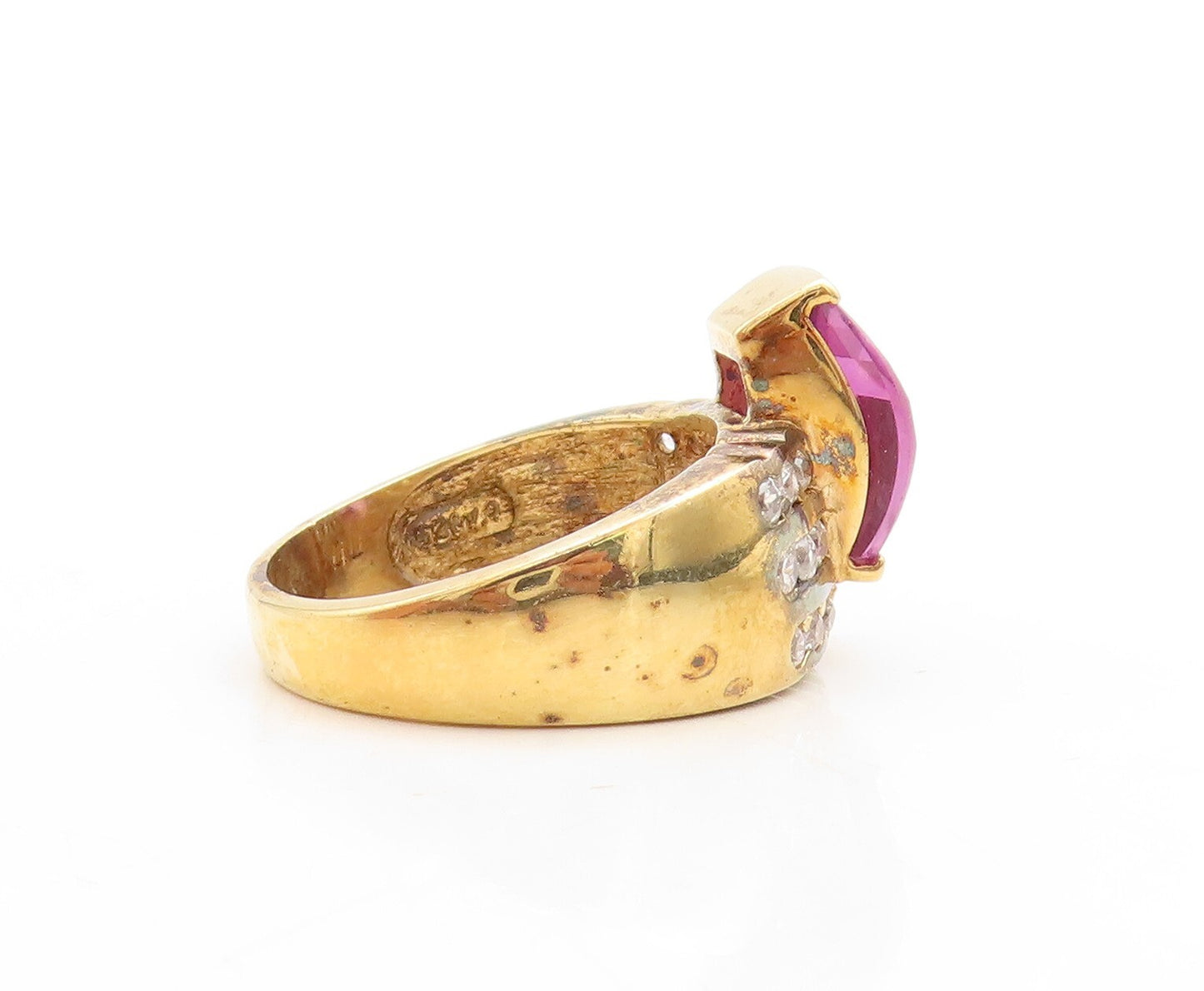 925 Sterling Silver Vintage Ring DAVID SIGAL  Gold Plated Topaz  Sz 10  RG31362