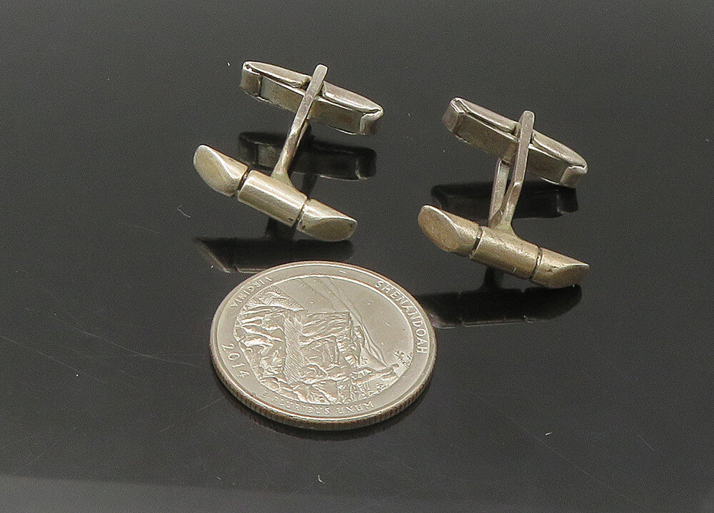 925 Sterling Silver  Vintage Smooth Tapered Ends Petite Cufflinks  TR3062