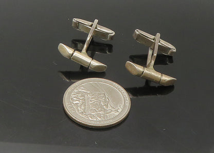 925 Sterling Silver  Vintage Smooth Tapered Ends Petite Cufflinks  TR3062