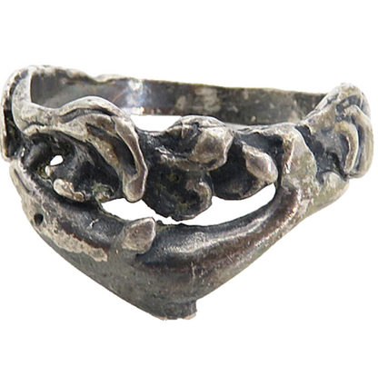 925 Sterling Silver  Vintage Oxidized Leaping Dolphin Band Ring Sz 6.5  RG8671