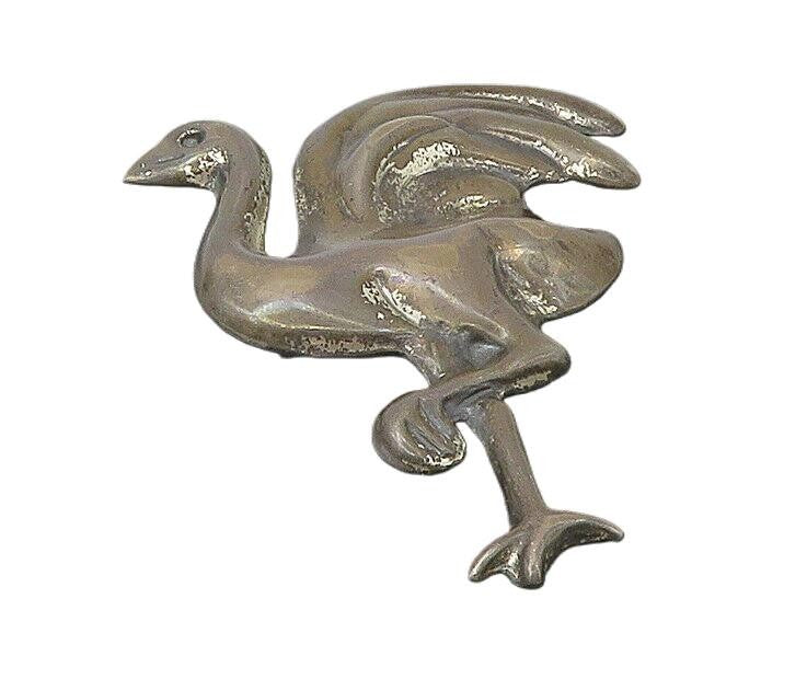 MEXICO 925 Sterling Silver  Vintage Antique Flamingo Motif Brooch Pin  BP8813