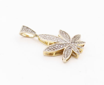 925 Sterling Silver  Sparkling Cubic Zirconia Encrusted Floral Pendant PT12548