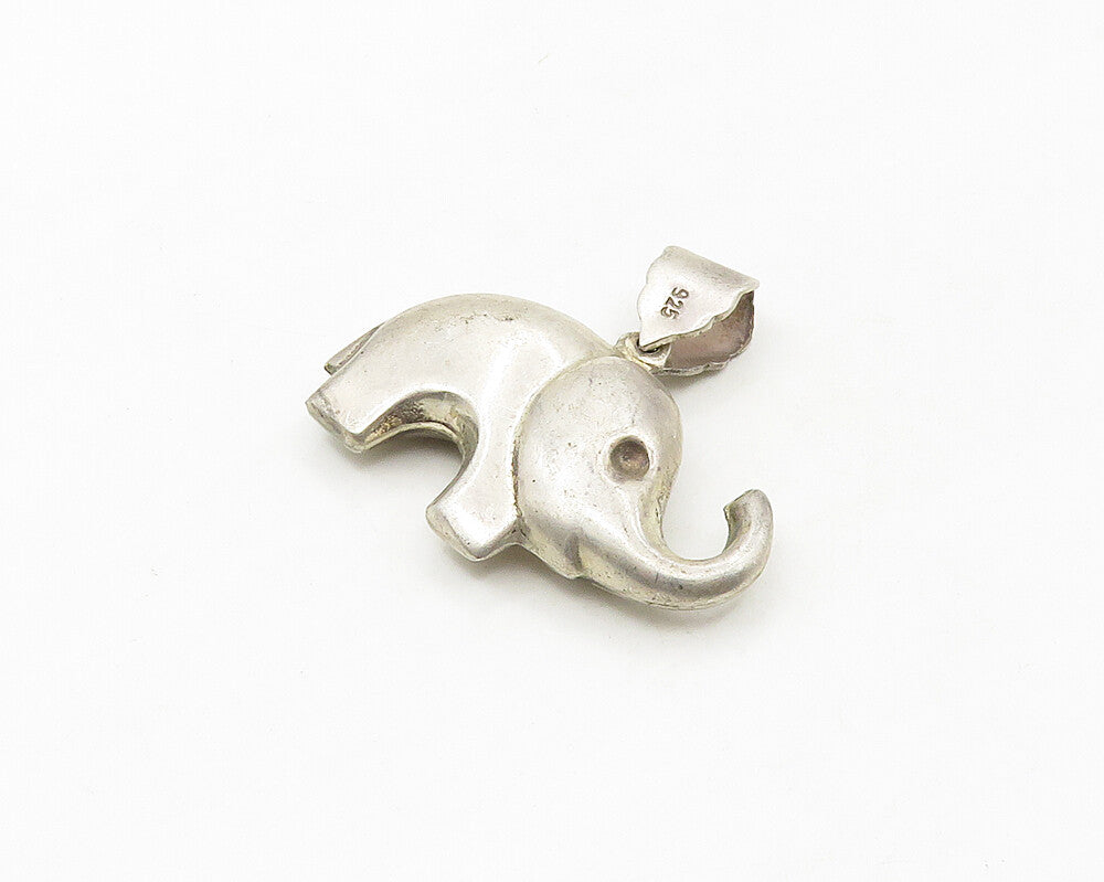 925 Sterling Silver  Vintage Hollow Elephant Animal Motif Pendant  PT14251