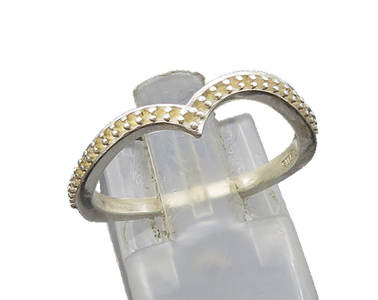 925 Sterling Silver  Vintage Shiny Pointed Design Band Ring Sz 7  RG22175