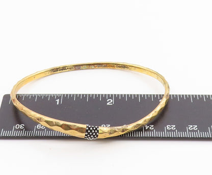 925 Sterling Silver Vintage Bracelet MICHAEL DAWKINS Gold Plated Bangle  BT11495