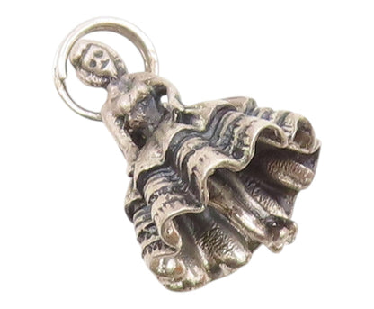 925 Sterling Silver  Vintage Petite Woman In Dress Pendant  PT19655
