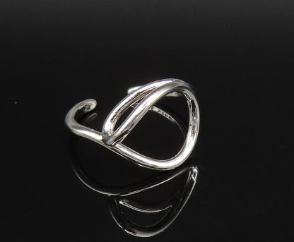 925 Silver  Vintage Minimalist Dainty Open Swirl Adjustable Ring Sz 7  RG25679