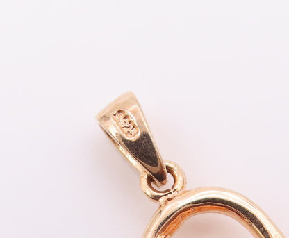 925 Silver  Vintage Cubic Zirconia Rose Gold Plated Pad Lock Pendant  PT17772